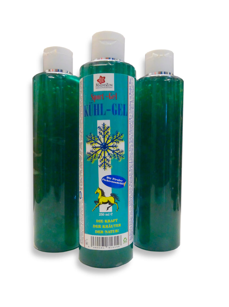 MalvoZon – Kühl-Gel / Sport-Gel – mit erfrischendem Tiroler Fichtennadel-Öl – 250ml