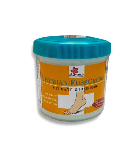 MalvoZon – Thymian-Fußcreme mit Hanf- & Rizinusöl – Für schöne Füße! 230ml